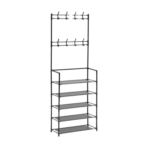 5five Garderobe intissa 5 Regale aus schwarzem Stahl h170cm