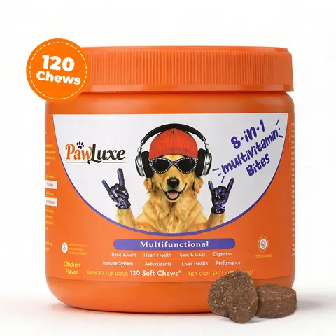 PawLuxe 8-in-1 Multivitamin Chews for Dogs, Chicken Flavor, 2.5g*120 Count