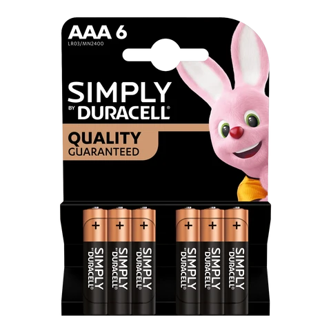 Duracell Simply AAA Alkaline Batteries - 6 Pack