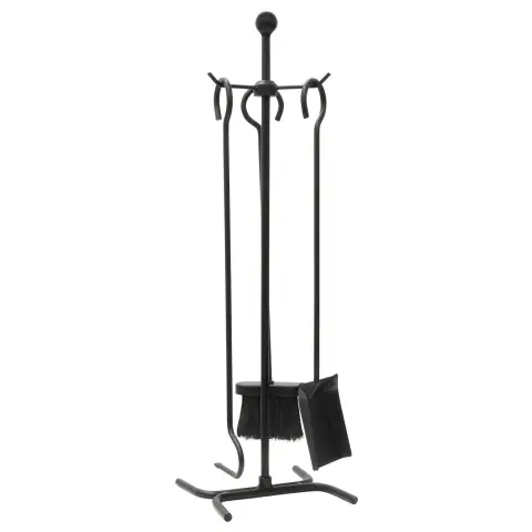 JVL Edale Contemporary Fireside Companion Set – Black