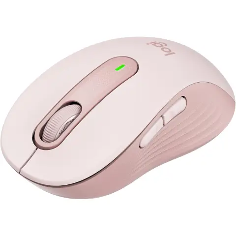 Logitech Signature M650 Kabellose Maus - für kleine bis mittelgroße Hände, 2-Jahres-Batterie, Leise Klicks, Anpassbare Seitentasten, Bluetooth, Kompatibilität mit mehreren Geräten - Rosa