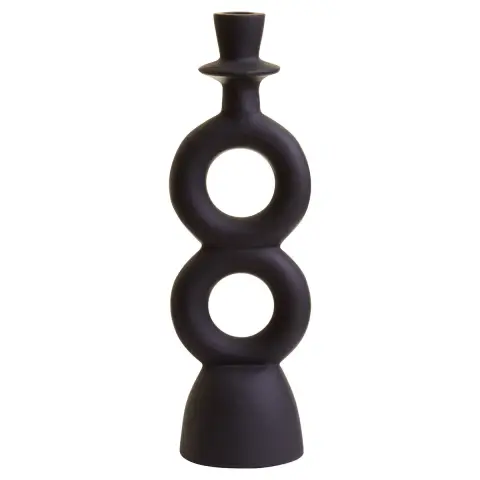 Hapax Large Black Candle Holder