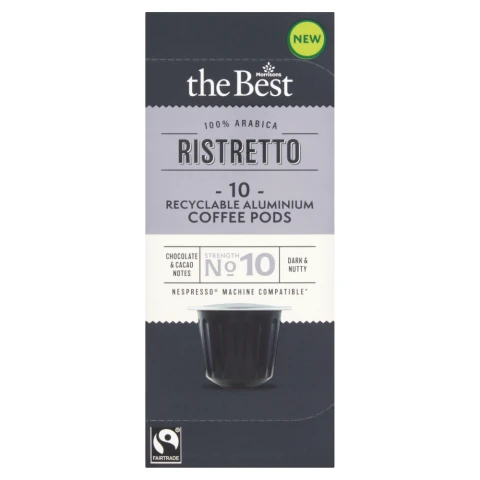 Morrisons The Best 10 Fairtrade Ristretto Coffee Pods 10 X 52G
