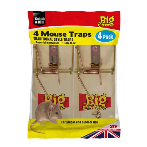 Big Cheese Wooden Mouse Traps 4pk