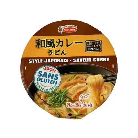ACECOOK IPPIN Instant Curry Rice Noodles Bowl, 63g