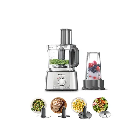 Kenwood Multipro Express Food Processor, 1000W, 3L, 6 Accessories, Pulse Function, Dishwasher Safe, Silver, FDP65.180SI