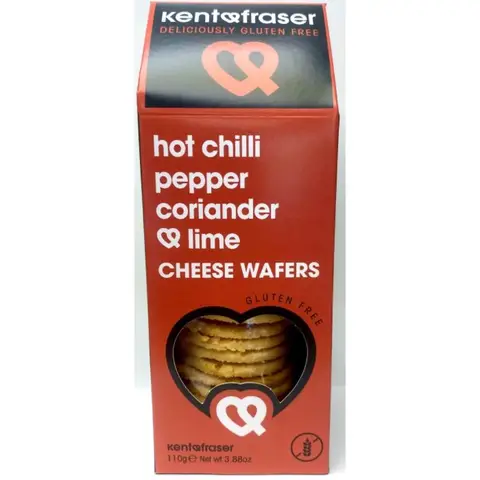 Kent & Fraser Hot Chili Peppers with Coriander & Lime Cheese Biscuits 110g