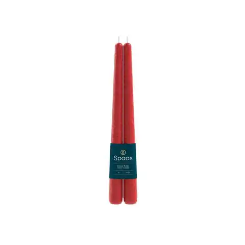Spaas Dinner Candles Elegant Rustic Red 2pcs