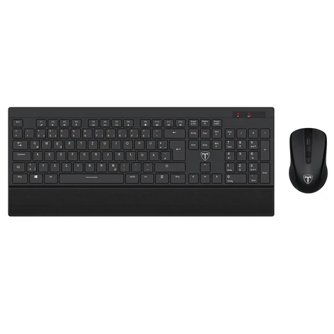 ET Silent kabelloses Tastatur- und Maus-Set, DE QWERTZ Layout, Ultra-leises 2,4 GHz ergonomisches Büro-Tastatur-Maus-Set, Schlankes Full-Size Computer-Tastatur für Laptop, PC, Mac, Windows, Home Office