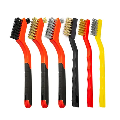 JORDAN&JUDY 6-Piece Multi-Color Steel Wire Brush Set, Heavy-Duty Cleaning, for Kitchen
