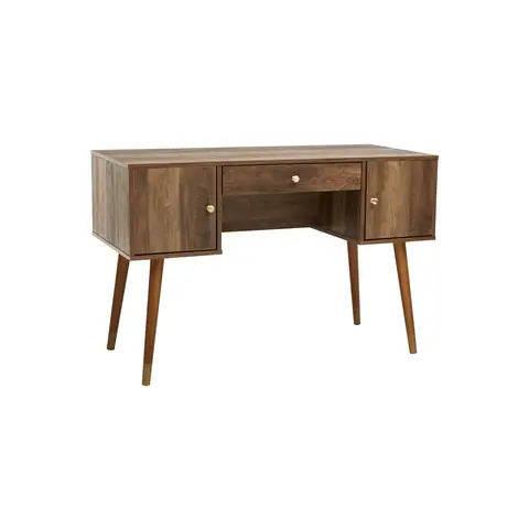 Interiors by Premier Desk Frida 1 Drawer 2 Doors Light Walnut