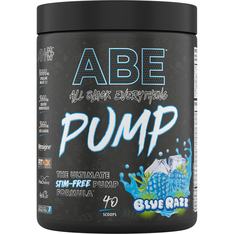 Applied Nutrition ABE Pump Pre Workout Stim Free Powder Blue Raspberry Flavour - 500g