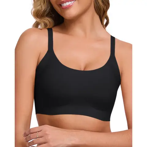 ubras Classic Spaghetti Strap Bralette Smart Size -, Couple Gift Perfect Gift for woman, Thin Strap Lingerie - Black-S, Suitable for Any Season