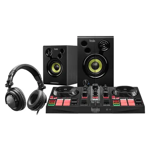 Hercules DJ Learning Kit MK2 avec DJ Control Inpulse MK2, 2 enceintes DJ Monitor 32 et casque HDP DJ45