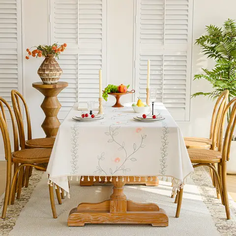 Tablecloth Rectangle, Table Cover Stain & Wrinkle Resistant Washable, Farmhouse Tables Cloth for Kitchen Dinning Holiday, 55" x 90"