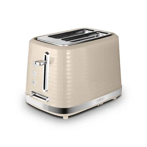 Tower T20083MSH Saturn 2-Slice Toaster with 7 Browning Levels, Defrost/Reheat/Cancel, Latte Beige