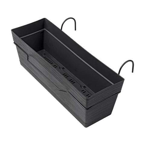 DEROMA Kit Jardinière Save R Anthracite à réserve d'eau 49cm