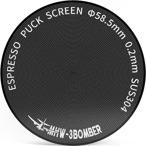 MHW-3BOMBER Filtre à café Puck 58,5 mm - filtre à espresso ultra fin en titane de 0,2 mm, filtre en métal réutilisable pour porte-filtre de 58 mm, accessoires pour espresso pour baristas, modèle : FG5642-OS