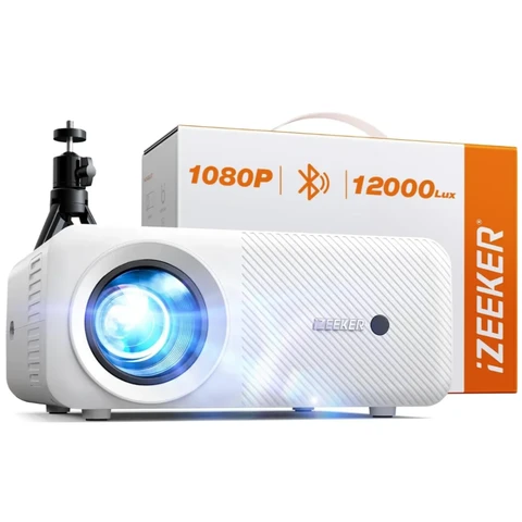 iZEEKER iPL310 Mini projecteur Bluetooth avec trépied - 12 000 Lux 1080 P