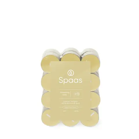 Spaas Tealights Shimmering Smile 4.5h Burn Time Yellow 24pcs