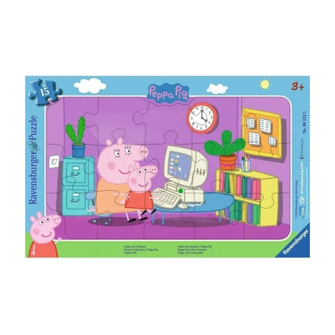 Ravensburger 6123 Puzzle Peppa am Computer 15 Teile
