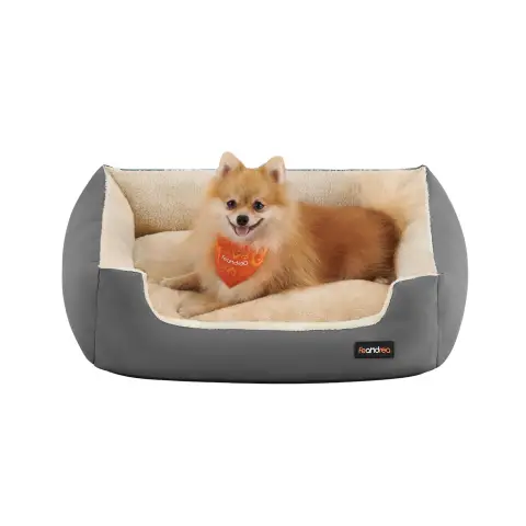 FEANDREA 100% Polyester Pet Bed, 75x58x21cm, Dark Grey
