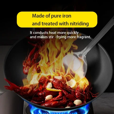 COOKER KING Chinesischer Stil Feiner Gusseisener Wok Schnellkochtopf