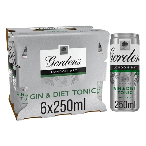 Gordon's gin & Diet Tonic 6 X 250ml