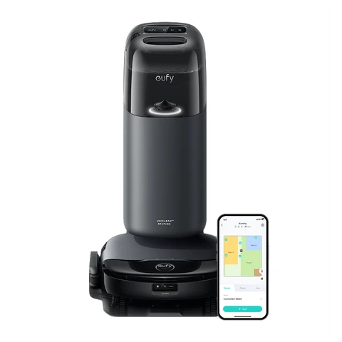 eufy S1 HydroJet Saugroboter mit Wischfunktion, All-in-One-Station, Revolutionäres Reinigungssystem, Always Clean Mop, Auto-Lift-Mopp, Smarte Hinderniserkennung, für Tierhaare, Hartböden & Teppiche