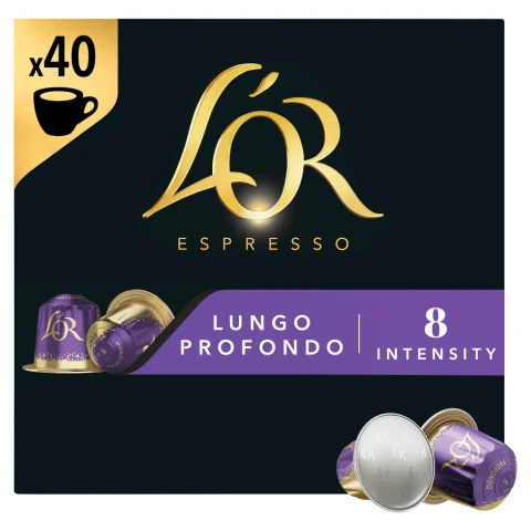 L'Or Espresso Lungo Profondo 40 Coffee Pods Intensity 8 208G