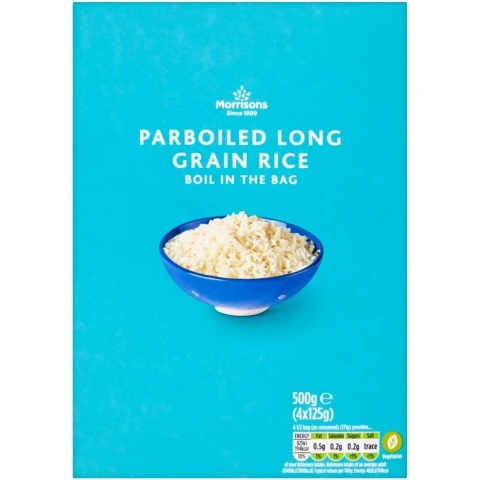 Morrisons Long Grain Boil in The Bag Rice 4 x 125g