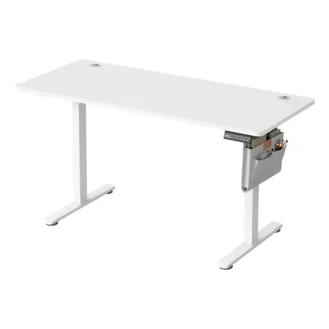 SONGMICSHOME Höhenverstellbarer Schreibtisch, 120 x 60 cm, Memory-Funktion, USB-C-Anschluss, weiß
