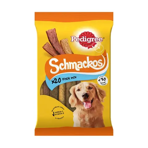 Pedigree Schmackos Adult Dog Treats Fish Mix 20 Strips 144g