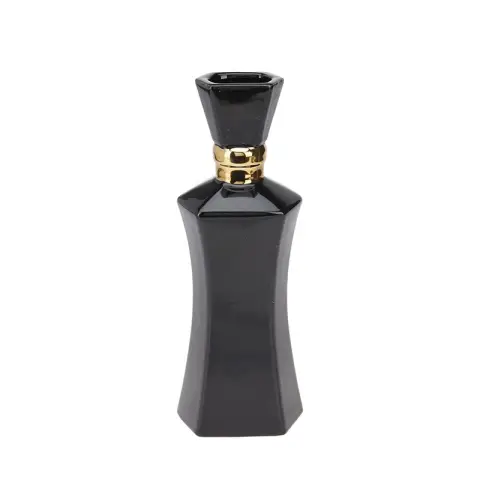 Vase, Schwarz-Gold, 35cm