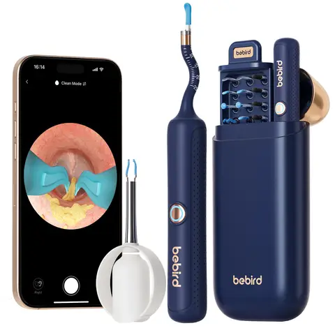 Bebird Ear Wax Removal Kit, Ear Cleaner with Flexible Scope FHD Camera, Ear Camera with Tweezers, Ear Cleaning Kit for Ear/Nose/Throat Examination, Otoscope with Vari Replacement Tips for Adults&Kids