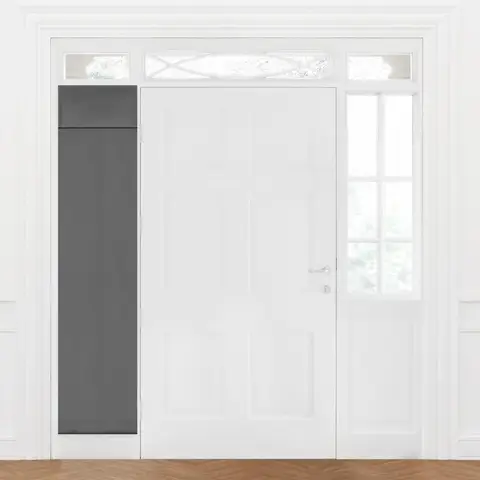 Deconovo Blackout Plain Fabric Hook & Loop Door Curtain, 1 Pc 66 x 175 Light Gray