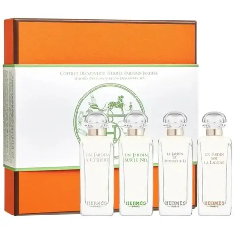 Hermès Jardins Ontdekking Geschenkset 4-delig (Cythere 7.5ml/Monsieur Li 7.5ml/Sur Le Nil 7.5ml/La Lagune 7.5ml)