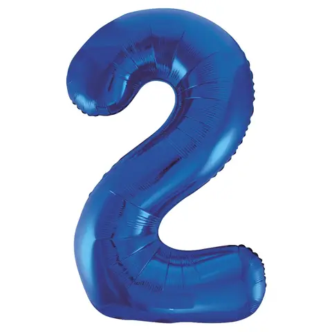 Unique Party Giant Number 2 Balloon, Blue, 86cm