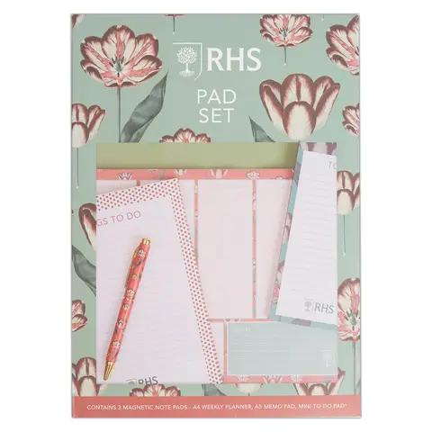 RHS Tulips Florals Trio Pad Set Set 75gsm
