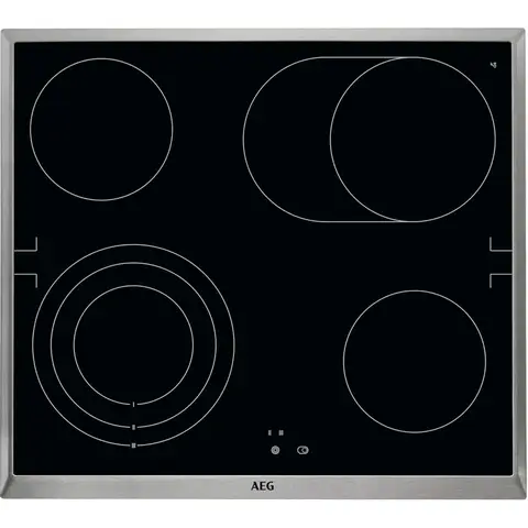 AEG HE604070XB Zwart, Roestvrijstaal Ingebouwd Keramisch