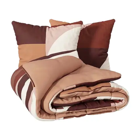 Atmosphera Tatia Gedrucktes Bett-Set 240 x 220 cm Baumwolle Perkal