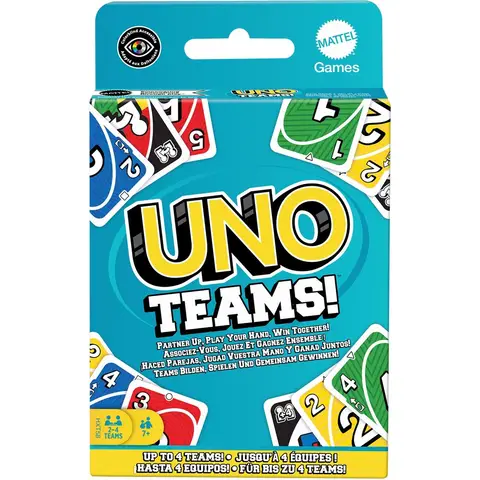Mattel UNO Teams kaartspel - 2-4 spelers, plastic