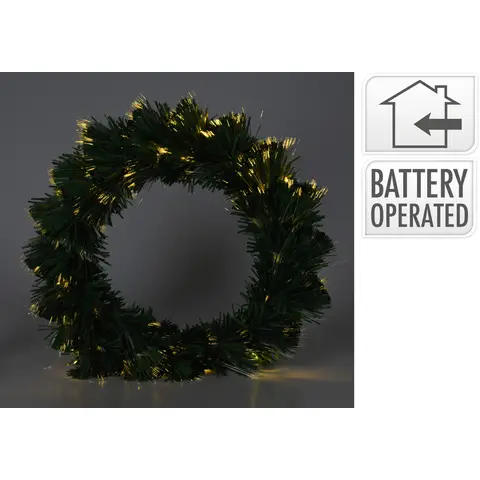 Kranz 50cm Faseroptik Warmweiß Christmas/Weihnachten