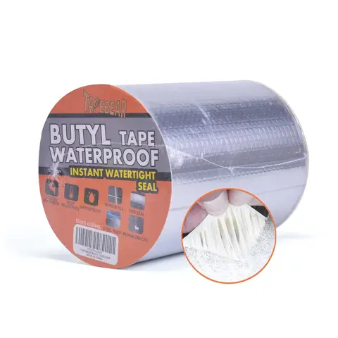 TAPEBEAR Butyl Tape, Waterproof Sealing Tape Aluminum Foil Tape, for RV Repair, window, Silicone, Glass & EDPM
Roof Leak Patching, Boat and pipe Sealing, Silver, 6inch x16feet