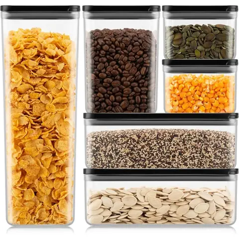 Bodum CANTEEN Set of 6 Storage Jars - Black Lid