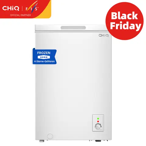 CHiQ Gefrierschrank 99L, 4-Sterne Gefrieren, 12 Jahre Kompressor-Garantie, Thermostatsteuerung, Drahtgitter-Ablage, Schwebetür, Leiser Betrieb, Weiß, EEK E, Für Küche/Haushalt/Wohnung, FCF98DE, 2025