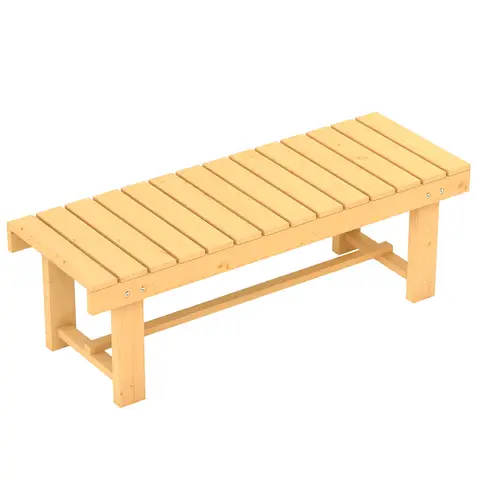 2-Seater Garden Wooden Bench Loveseat Yellow