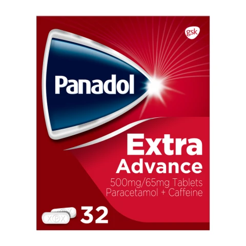 Panadol Extra Advance 500mg/65mg Paracetamol + Caffeine 32 Tablets