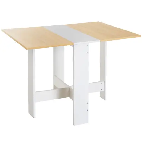 Homcom Folding Dining Table White/Oak Effect