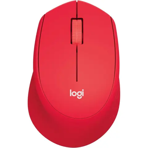 Logitech M330 Silent Plus, kabellose Maus, 2,4 GHz Verbindung über Nano-USB-Empfänger, optischer Sensor mit 1000 DPI, 24-monatige Batterielebensdauer, 3 Tasten, PC / Mac - Rot